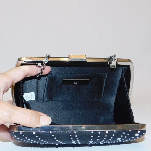 Rhinestone Embellished Black Evening Bag NEW - Picture 6 of 7